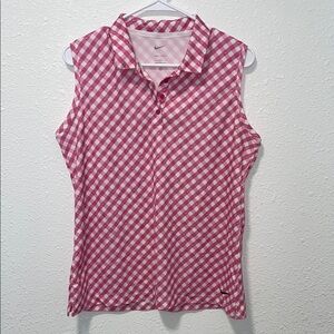 Nike Pink and White Polo Fitted